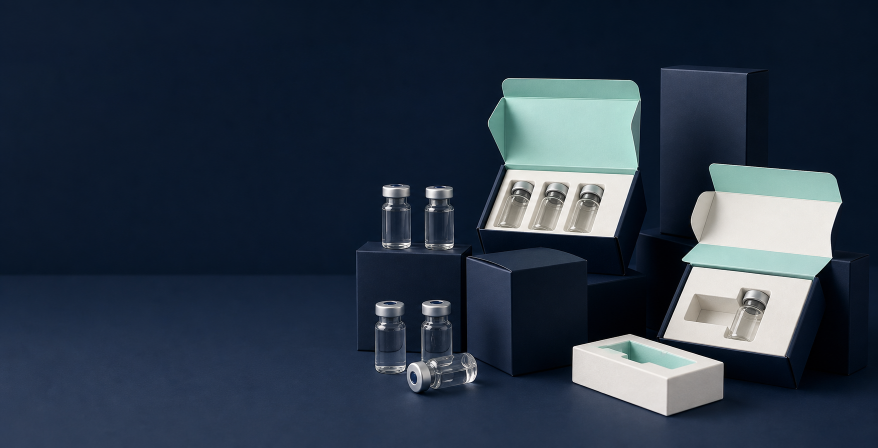 Premium private-label peptide vials and packaging