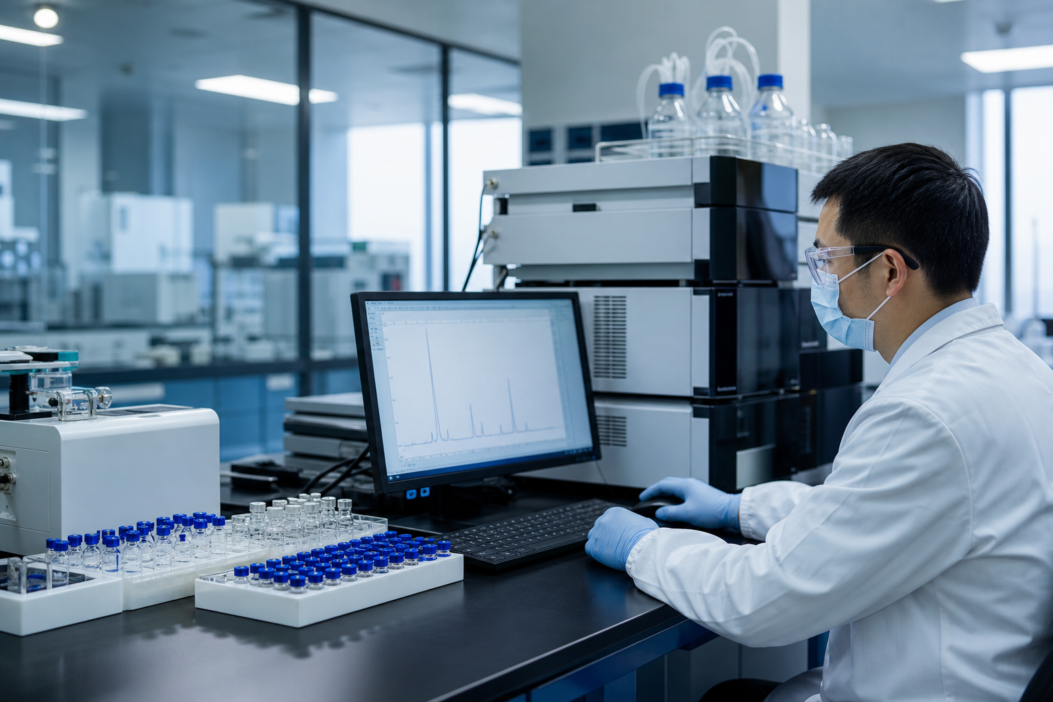 Peptide quality-control laboratory with HPLC analysis